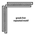 Greek fret repeated motif. simple black and white background